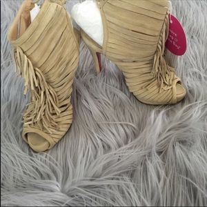 Christian Louboutin booties fringed